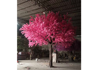 Plastic Artificial Japanese Cherry Blossom Tree Pink For Decoration