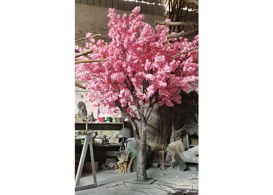 Wood Artificial Blossom Tree , 1m Wedding Fake Pink Blossom Tree