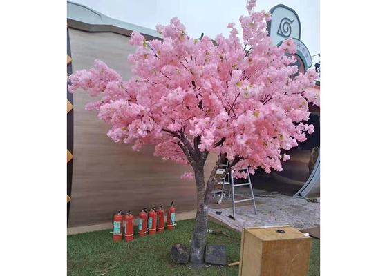 Wood Artificial Blossom Tree , 1m Wedding Fake Pink Blossom Tree