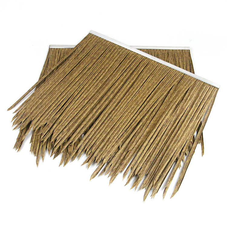 Rust Proof Synthetic Roof Thatch , 500*500mm Coconut Leaf Thatching
