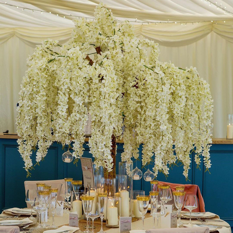 1m Plastic Silk Cloth Artificial Blossom Tree For Wedding