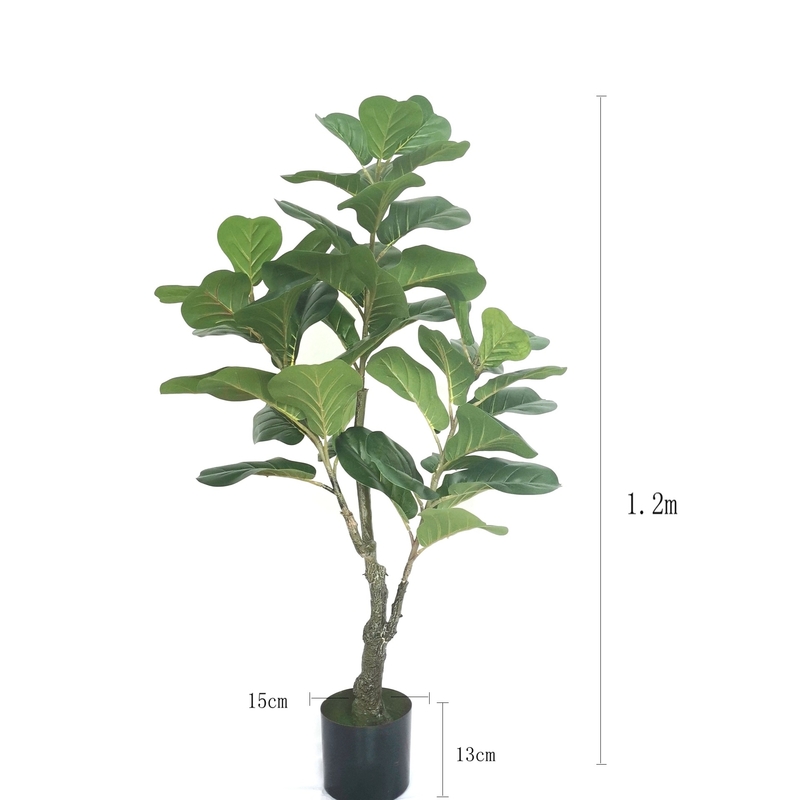 ODM H1.2m Artificial Fig Leaf Tree , Natural Trunk 4ft Artificial Trees